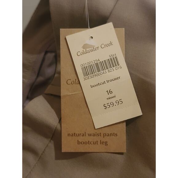 NWT Coldwater Creek tan khaki boot cut trouser pants - 16 - Picture 7 of 8